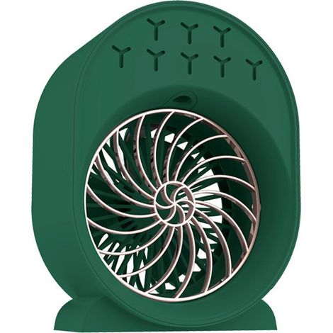 Mini climatiseur personnel rechargeable USB, 3 vitesses, avec lumière LED, pour la maison et le bureau (vert)