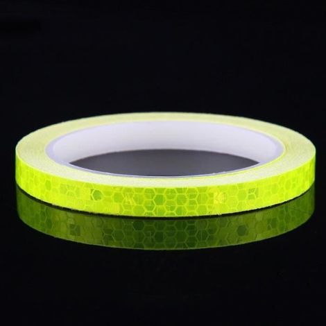 Decorazione d'interni, adesivi riflettenti per bicicletta, 1 cm x 8 m, striscia adesiva fluorescente per motociclette, decorazione - Tipo giallo (1/4)