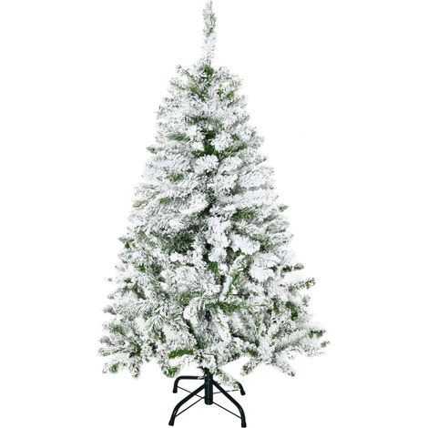 Albero di Natale artificiale con neve, alto 120 cm, 200 rami, aghi, imitazione abete Nordmann, altamente realistico