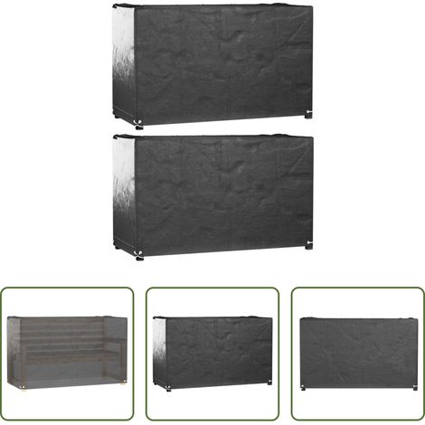 Rattanmöbel schützen - Gartenmöbel-Abdeckungen 2 Stk. 8 Ösen 125x55x75 cm Rechteckig (1/5)