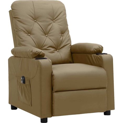 Maison Exclusive - Relaxsessel Elektrisch Cappuccino-Braun Kunstl (1/5)