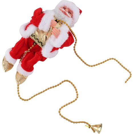 Weihnachtsmann, der an einem Perlenvorhang hochklettert, Christbaumschmuck, Weihnachtsdekoration (1/5)
