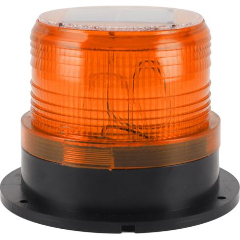 Ortviai Feu de signalisation d'urgence solaire LED étanche jaune avec base magnétique puissante pour chasse-neige, chariot élévateur (1/5)