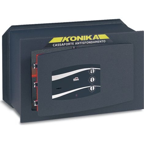 Cassaforte antisfondamento chiave doppia mappa + combinazione 3 quadranti L.40 x H.25 x P.24 cm. 1243P KONIKA Stark (1/3)