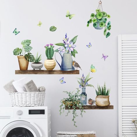 Sticker Muraux Plantes Vertes Tropicales Autocollants Muraux Plant (1/5)