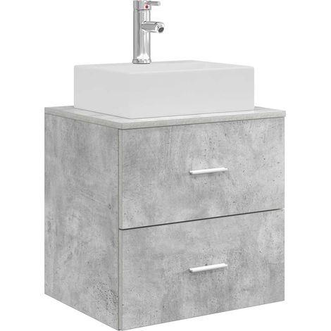 Vanidad con Lavabo de Pared Gris Hormigón 49,5 x 41 x 62,5 cm vidaXL