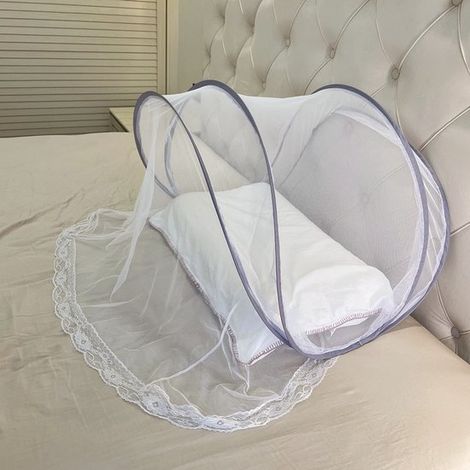 Minimosquitera plegable, mosquitera para la cabeza, materiales muy resistentes, tienda ultraligera para dormir, acampar, viajar, patio - azul (1/5)