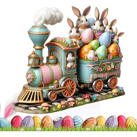Signe de table de Pâques, Signe supérieur de la table de Pâques Ornement de Décorations de bureau acrylique 2D pour la maison, ornement de plateau à titres d'oeuf de lapin printa