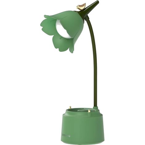 Lampe de Bureau LED Enfant Verte Motif Fleurs Oiseaux USB Tactile Lecture Chambre (1/5)