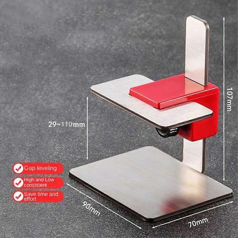 Outil de positionnement pour l'installation de portes d'armoires en acier inoxydable pour le travail du bois (1/5)