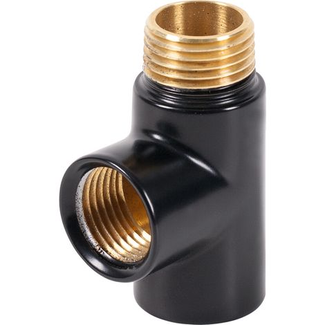 Pieza en T para calentador, GZ 1/2"-GW 1/2"-GW 1/2", RAL 9005 mate