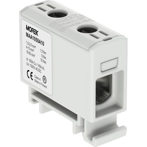 Bloc de jonction alu cuivre gris 1,5 à 50mm² – 1000V AC/DC – Fixation rail DIN – Pour câblage électrique professionnel