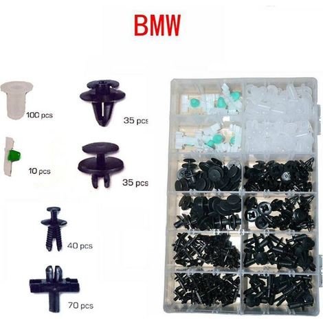 TRADE SHOP - Set Clip Di Fissaggio Per Auto Bmw Confezione 290 Pezzi Ricambi Plastica -