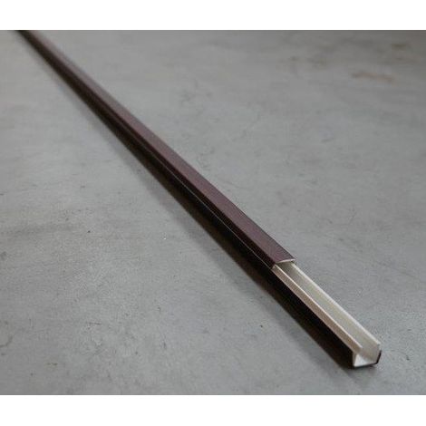 Moulure 12x12mm finition bois Acajou (au mètre) avec couvercle fixation adhesive (1/4)
