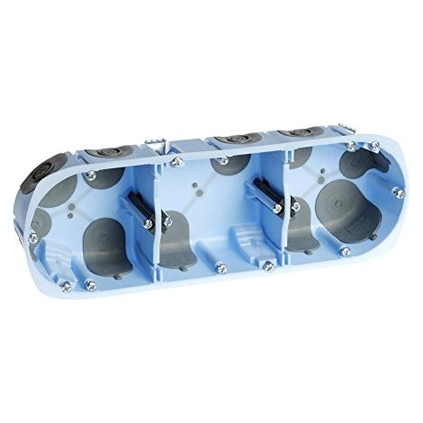 Eur Ohm – Boite encastrement triple étanche à l'air P40 E71 – Installation BBC pour maisons basse consommation – Entrées latérales et arrières optimisées