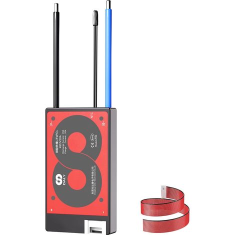 Placa de protección BMS 3S-24S de 15A a 200A con cable de balanceo y sensor de temperatura para baterías de litio (LiFePO4 4S 12V, 20A)