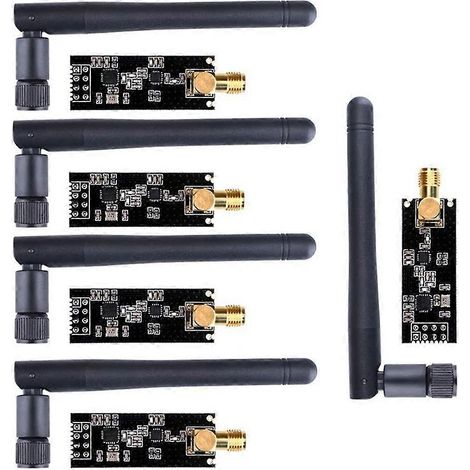 Module émetteur-récepteur sans fil NRF24L01+PA+LNA, transmission longue distance de 1100 mètres avec antenne (5 unités) (1/5)