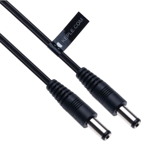 DC-Verlängerungskabel – 0,5 m – 2,5 mm x 5,5 mm Stecker – Stecker auf Stecker – Für Überwachungskameras und LEDs (1/3)
