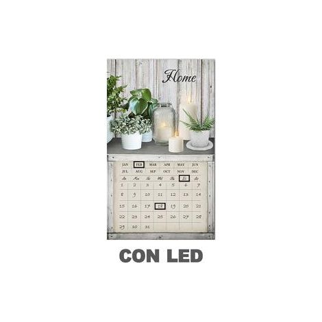 Quadro led con calendario bianco rettangolare cm 30x50x1 (1/2)