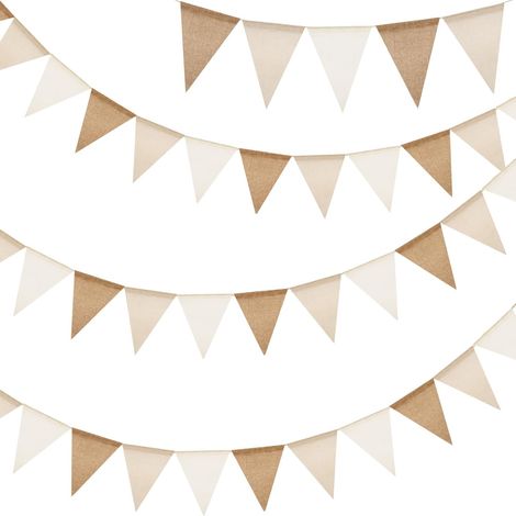 Guirlande Fanions - 36 Pièces - Toile De Jute - Résistant Aux Intempéries - Décoration Jardin Et Fête - 12M (1/5)