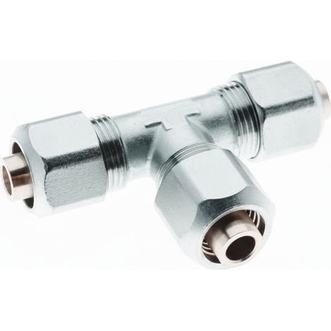 Raccordo a t intermedio 26x26x26 in ottone nichelato per tubo multistrato pex-al-pex bampi bl262626