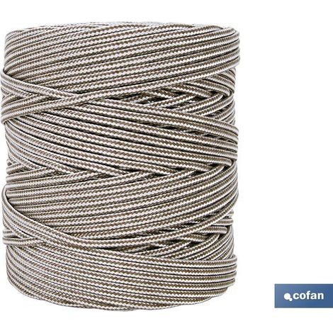 Bobina di cordone intrecciato in polietilene 5 mm 200 M bianco/marrone