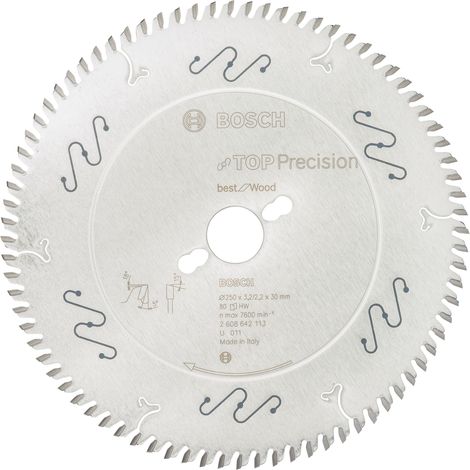 Bosch  Hoja  de  sierra  circular  Top  Precision  Best  for  Wood,  250  x  30  x  3,2  mm,  80  -  2608642113
