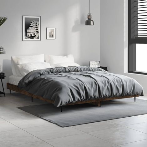 Estructura de cama sin colchón madera roble ahumado 140x190 cm vidaXL (1/5)