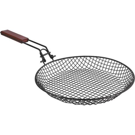 Panier de barbecue pliable en acier inoxydable pour camping, barbecue, fête, poisson, crevettes, steak avec fermoir sécurisé, 31 cm (1/5)