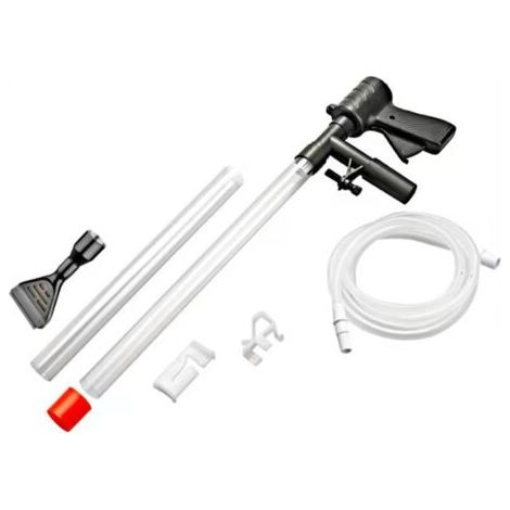 QORVA-Nettoyeur Gravier Aquarium, Rapide Aquarium Changeur l'eau avec Bouton Pression d'air et Grattoir en Verre, Nettoyeur de Sable et de Gravier Aquarium Pompe Aspirateur pour Filtre à Eau Gravel