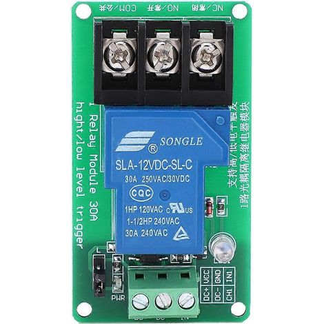 Relaismodul mit 1 Kanal und Optokoppler-Isolation, unterstützt High- und Low-Pegel-Triggerschalter, 30 A, 12 V