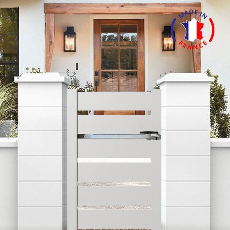 Portillon en kit aluminium SAH dimensions L.1000 (entre piliers) x H.1700 mm Couleurs Blanc (RAL 9010)