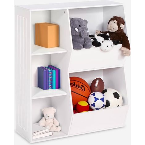 Mobile porta giochi per cameretta bambini bianco con scomparti Lutelle