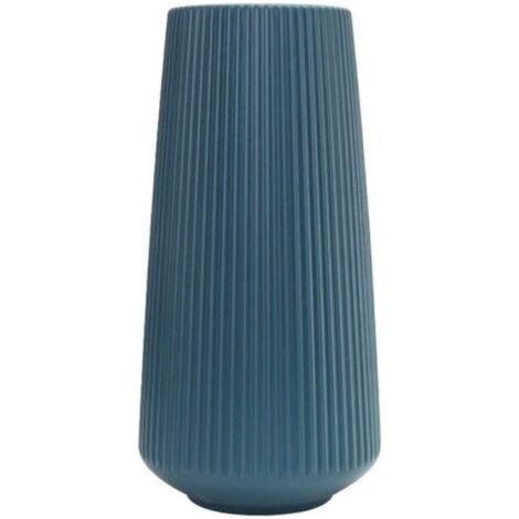 Grand vase décoration salon moderne pour herbe de pampa pour décoration de table décoration de maison verte blanche en plastique semblable à la céramique, pour décorer le salon, la chambre, le bureau, (1/4)