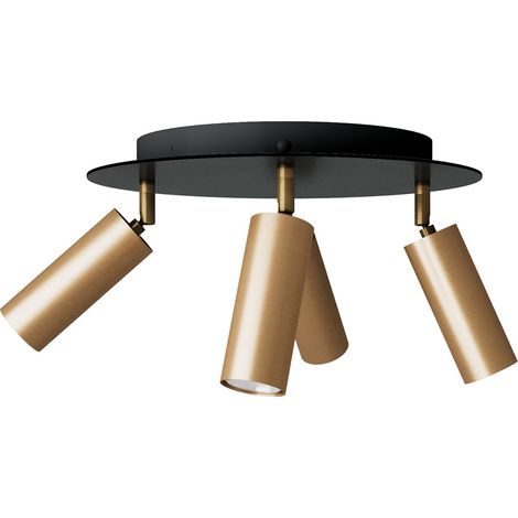 Lampada a 4 faretti con paralume Tub-E14 e Rose-One XXL rotondo  Senza lampadina - Bronzo satinato