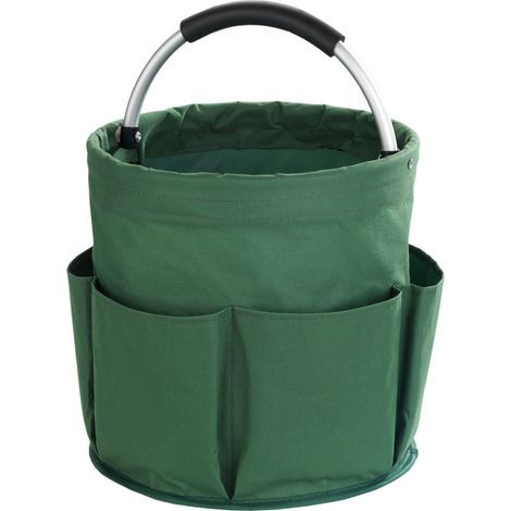Sac à outils compartimenté en polyester 28 cm – Poignée métal pour transport organisé – Rangement facile pour outils de jardinage (1/4)