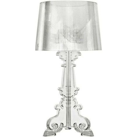 Table Lamp - Small Designer Living Room Lamp - Transparent Shade - Acrylic, Plastic