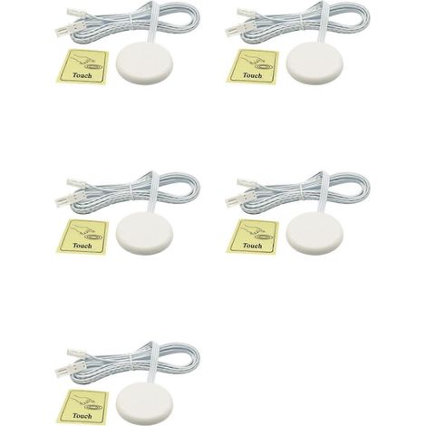 Interrupteur tactile sans fil à LED avec capteur pénétrant pour panneau en bois (5x), variateur tactile portable à intensité variable contrôlé par balayage. (1/5)