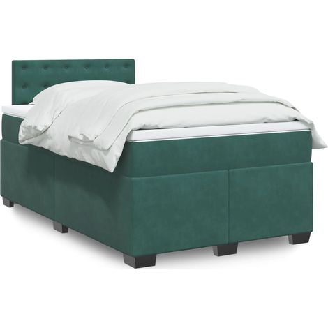 Boxspringbett mit Matratze Dunkelgrün 120x200 cm Samt vidaXL (1/5)