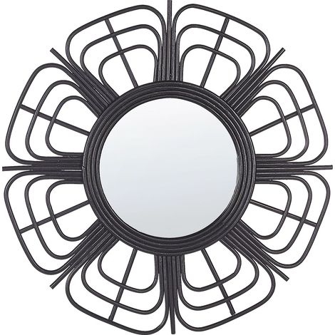 Wall Mirror PASAKU 60 cm 60 cm Rattan Black (1/5)
