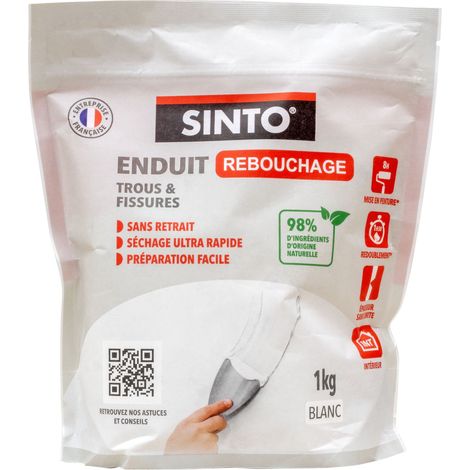 Enduit rebouchage poudre 1kg Blanc SINTO (1/7)