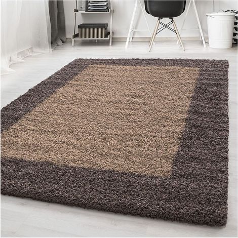 Tapis shaggy contemporain rectangle Ximoz Taupe 240x340 (1/5)