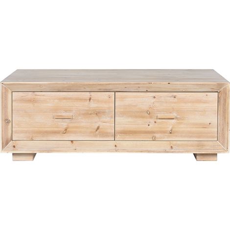 Table basse, table de salon en bois coloris naturel - longueur 130 x profondeur 70 x Hauteur 46 cm (1/5)
