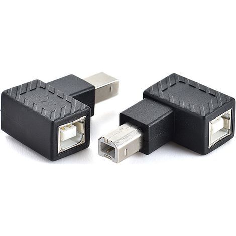 Linkshänder-Druckeradapter (Stecker auf Buchse), 90° abgewinkelt, Datenladeadapter für Scanner, B-Stecker auf B-Buchse (1/5)