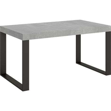 Table Ă manger extensible Tiroz Sur roulettes 5 rallonges fines 160 Ă 420 cm-Gris ciment-Sur roulettes-5 rallonges fines-160 Ă 420 cm (1/5)