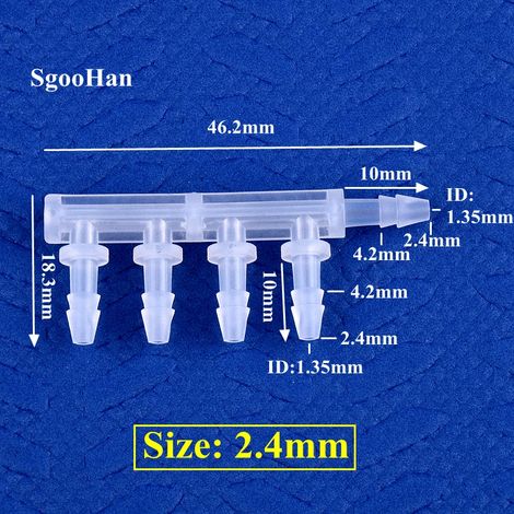 (2,4 mm - 5 pièces) Connecteur PP à 5 voies de diamètre égal pour aquarium, pompe à air, tuyau, système d'irrigation de jardin, raccords en forme de pagode (1/5)