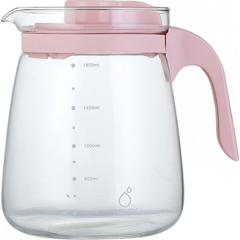 Pichet en verre de 1,7 litre avec filtre et couvercle, idéal pour le thé glacé et l'eau (1700 ml) (1/4)
