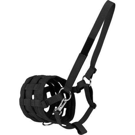 Muselière pour cheval en nylon avec licol Noir (1/3)