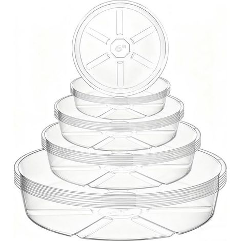 Lot de 24 soucoupes Transparentes en Plastique pour Plantes d'intérieur et d'extérieur, 15,5 cm, 20,5 cm, 25,5cm, 30,5 cm, 4 Tailles (1/5)