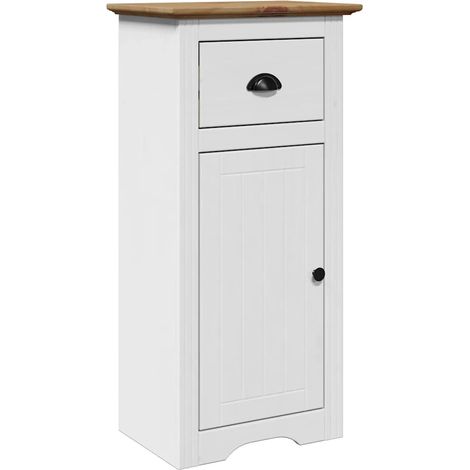Colonne Meuble de salle de bain - BODO blanc et marron 44x30x90 cm fr3845 - Maison La Vie (1/5)